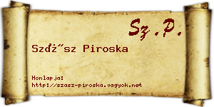 Szász Piroska névjegykártya
