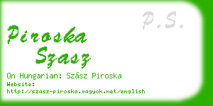 piroska szasz business card